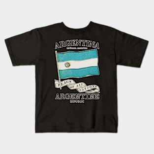 Vintage Flag of Argentina Kids T-Shirt